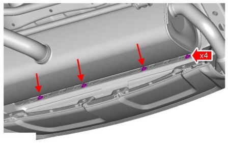 diagram of rear bumper Land Rover Range Rover Evoque